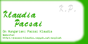 klaudia pacsai business card